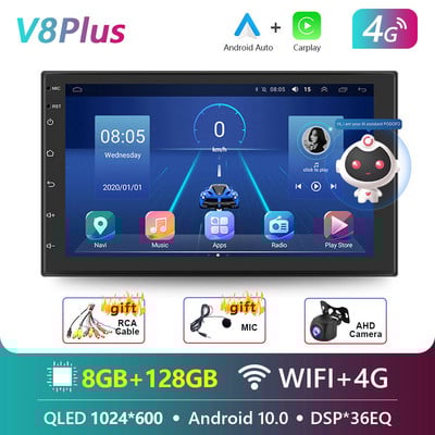 Podofo 2 Din Android 10.0 Radio Auto Audio Stereo AI GPS Carplay Player Video Multimedia Pentru VW Nissan Hyundai Toyota CR-V KIA