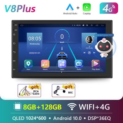 Podofo 2 Din Android 10.0 Radio Auto Audio Stereo AI GPS Carplay Player Video Multimedia Pentru VW Nissan Hyundai Toyota CR-V KIA