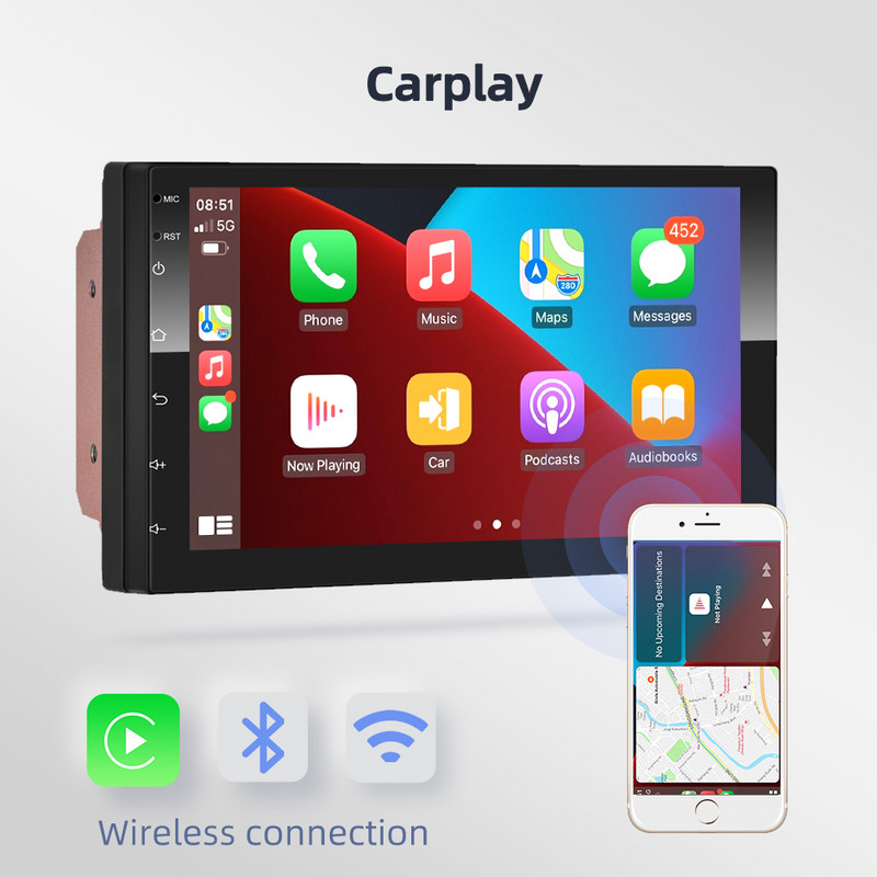 Podofo 2 Din Android 10.0 Radio Auto Audio Stereo AI GPS Carplay Player Video Multimedia Pentru VW Nissan Hyundai Toyota CR-V KIA