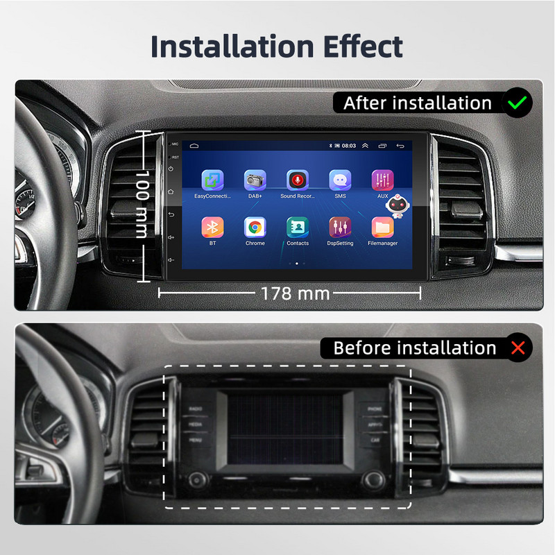 Podofo 2 Din Android 10.0 Radio Auto Audio Stereo AI GPS Carplay Player Video Multimedia Pentru VW Nissan Hyundai Toyota CR-V KIA