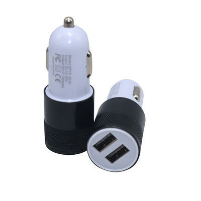 1 ks Nová nabíjačka do auta Bullet Univerzálna hliníková zliatina Kov Dual USB Malá oceľová Cannon Mini multifunkčná nabíjačka do auta