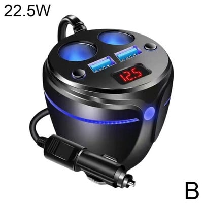 Splitter dublu USB pentru brichetă auto 3.1A Priză Splitter Brichetă pentru pahare Suport pentru accesorii auto Încărcător țigară B6N0
