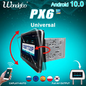 Wondefoo Universal 2 Din Android 10 Automobilinis radijas PX6 Multimedijos grotuvas Automobilinis stereofoninis 2 din Auto Garsas Android Auto Bluetooth Navigacija