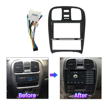 Για Android All-in-one Radio Car Radio Fascia Dash Kit Fit Installation Trim Face Face Panel Frame For Hyundai Sonata Fe 2004-2012