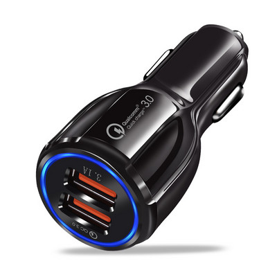 Quick Charge 3.0 autós töltő szivargyújtó aljzat adapter QC 3.0 kettős USB port Gyorstöltő autós kiegészítők telefonhoz DVR MP3