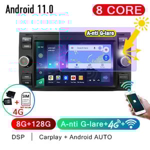 Radio auto Android 11 2 din cu ecran pentru Ford Mondeo S-max Focus 2 C-MAX Galaxy Fiesta transit Fusion Stereo Multimedia gps