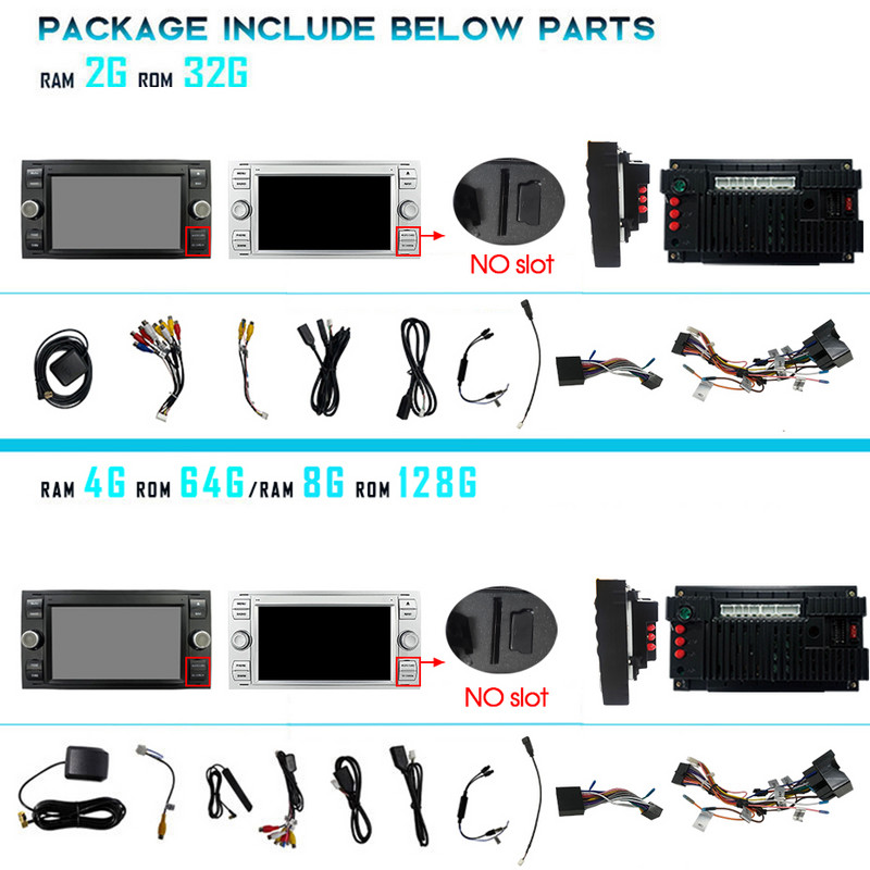 Radio auto Android 11 2 din cu ecran pentru Ford Mondeo S-max Focus 2 C-MAX Galaxy Fiesta transit Fusion Stereo Multimedia gps