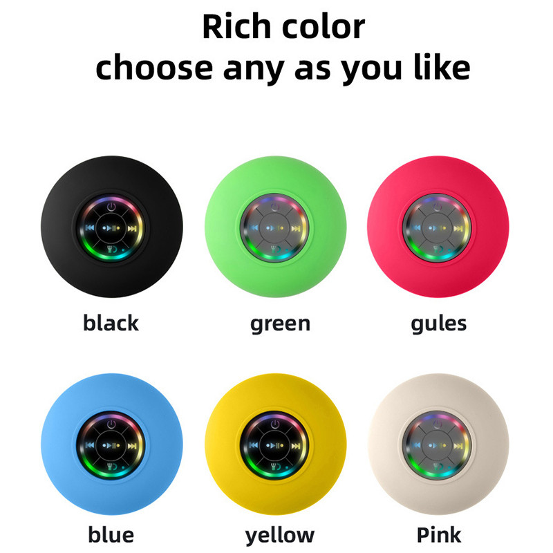 Mini Bluetooth hangszóró vízálló fürdőszobai audio vezeték nélküli zuhanyhangszórók RGB lámpa telefonhoz Soundbar kézi szabad autós hangszóró