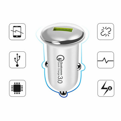 Car Phone Charger Small Mushroom Multi-functional Mini Usb Charging Adapter 12-24v 2.4a 3.1a Qc3.0 Quick Charge