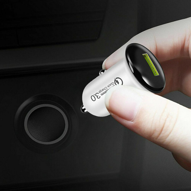 Automobilinio telefono įkroviklis mažas grybas Daugiafunkcis mini USB įkrovimo adapteris 12-24v 2.4a 3.1a Qc3.0 Quick Charge