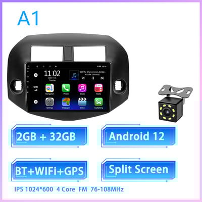 JIULUNET 8 nuclee Radio Auto Android 12 pentru Toyota RAV4 3 XA30 2005 - 2013 Player Multimedia Navigare Carplay AUTO 2 Din