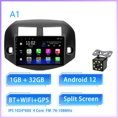 JIULUNET 8 nuclee Radio Auto Android 12 pentru Toyota RAV4 3 XA30 2005 - 2013 Player Multimedia Navigare Carplay AUTO 2 Din