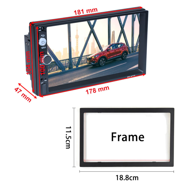 Univerzalni radio 2 Din 7" multimedijski uređaj za auto sa zaslonom osjetljivim na dodir, priključak za retrovizor s dodacima/FM/TF MP5
