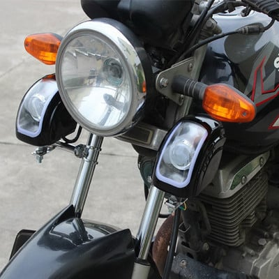 Motorkerékpár hangszóró zenei erősítő Bluetooth-kompatibilis motorkerékpár audiorendszer FM rádió 3 színes fényeffektus robogó ATV-hez