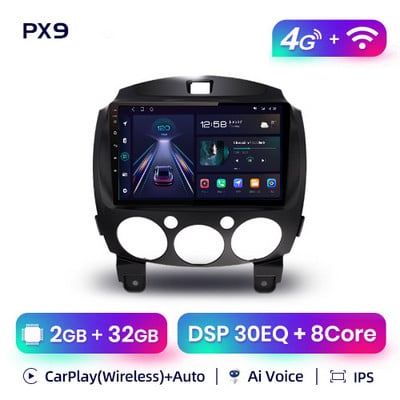 AWESAFE PX9 pentru Mazda 2 Android Mazda2 2007 2008 2011 2012 Autoradio Multimedia GPS 2 din Android Carplay Auto Radio 8+128GB