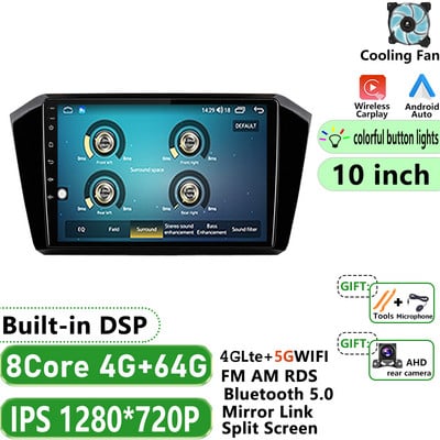 Mașină Android 12 pentru VW Passat b8 2015 - 2020 Radio Autoradio Player Multimedia Navigație GPS Wireless Carplay BT FM 4G 360 CAM
