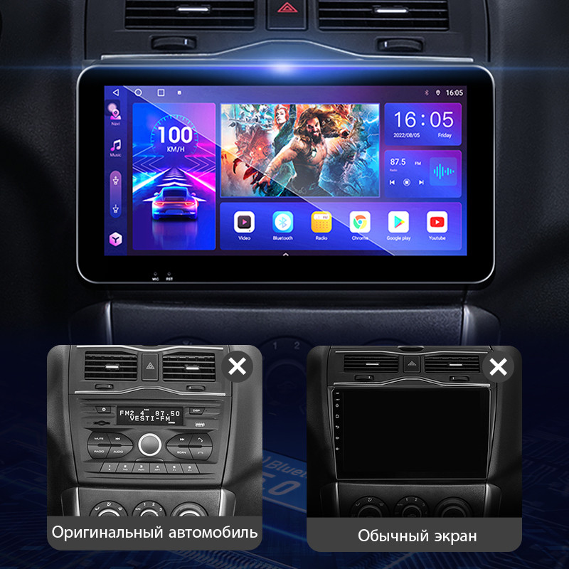 Vtopek 2Din 10,33" QLEDScreen ötvözet sztereó autórádió multimédiás videolejátszó LADA Granta Cross 2018-2019 GPS Auto Carplayhez
