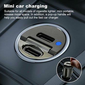 Φορτιστής αυτοκινήτου 30W Φορτιστής USB Fast Charge QC 3.0 Quick Charge Τύπος C Προσαρμογέας φόρτισης PD Πρίζα τσιγάρου Αναπτήρας Φορτιστής κινητού τηλεφώνου