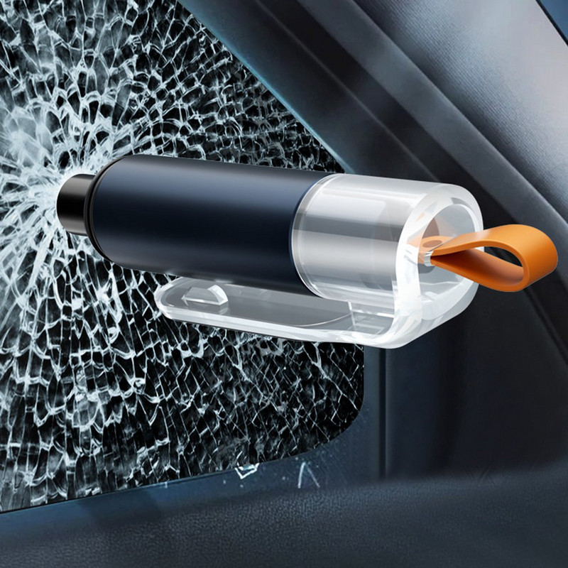 Πολυλειτουργικό εργαλείο έκτακτης ανάγκης αυτοκινήτου Σφυρί ασφαλείας από κράμα αλουμινίου Θραύση παραθύρων αυτοκινήτου Αυτόματο μαχαίρι κοπής ζώνης ασφαλείας Μίνι σφυρί διαφυγής