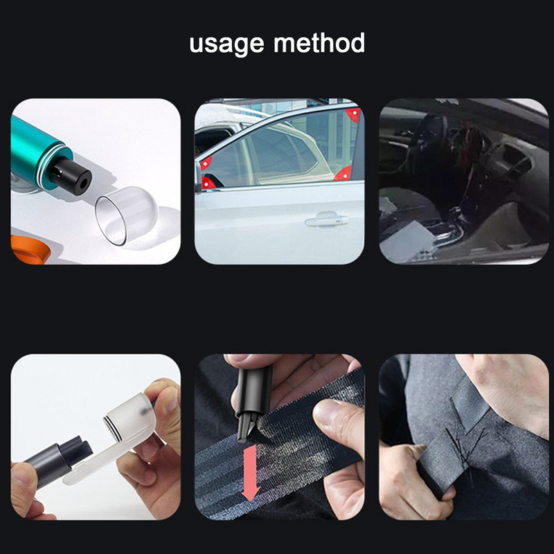 Πολυλειτουργικό εργαλείο έκτακτης ανάγκης αυτοκινήτου Σφυρί ασφαλείας από κράμα αλουμινίου Θραύση παραθύρων αυτοκινήτου Αυτόματο μαχαίρι κοπής ζώνης ασφαλείας Μίνι σφυρί διαφυγής