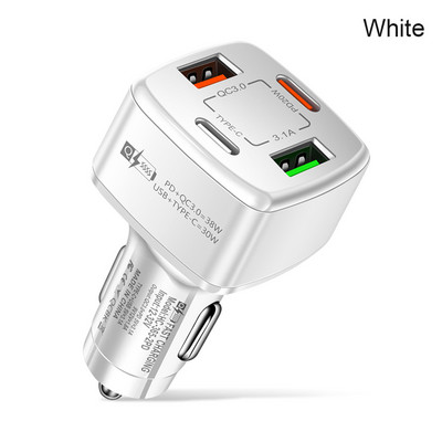 38W PD+type-c QC3.0 Încărcător rapid USB Adaptor încărcător auto One Drag Four Flash Priză încărcător auto 12V 24V pentru Iphone Xiaomi