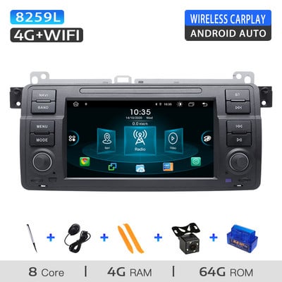 1 Din Android 11 Radio Auto Navigare GPS pentru BMW E46 M3 Rover 75 Coupe318/320/325/330/335 Multimedia Stereo Audio Head Unit 8GB