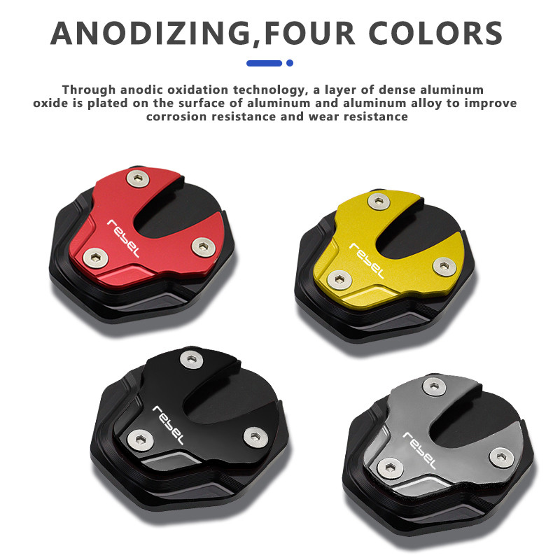 Suport pentru motociclete Picior Suport lateral Extensie Placă de suport pentru HONDA REBEL CM 300 500 CM300 CMX300 CMX500 Aliaj de aluminiu