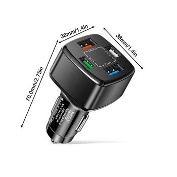 Φορτιστής αυτοκινήτου PD USB Γρήγορη φόρτιση Τύπος C Φορτιστής κινητού τηλεφώνου για iPhone Samsung USB C QC 3.0 Tablet Charger Car Car Lighter