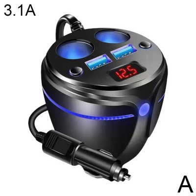 Splitter pentru brichetă auto USB dual 3.1A Suport pentru țigarete pentru pahare Accesorii pentru separator pentru brichetă Încărcător pentru mașină W3F0