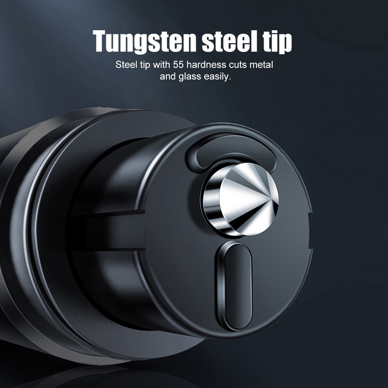 Ciocan de siguranță pentru mașină Spărgător de ferestre de urgență Dispozitiv de tăiere centuri de siguranță din oțel cu tungsten Ciocan pentru ferestre de sticlă Instrument portabil de salvare a vieții