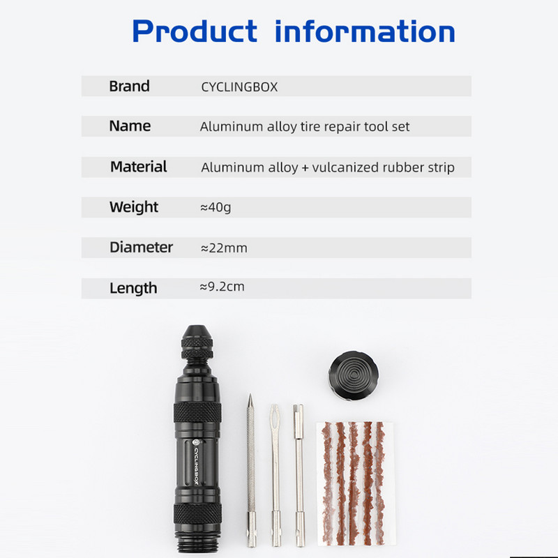 Instrumente pentru repararea anvelopelor fără cameră pentru biciclete MTB Burghiu pentru anvelope Sigilant pentru perforare Benzi de cauciuc Întreținerea anvelopelor pentru bicicletă de drum Mini instrumente pentru biciclete