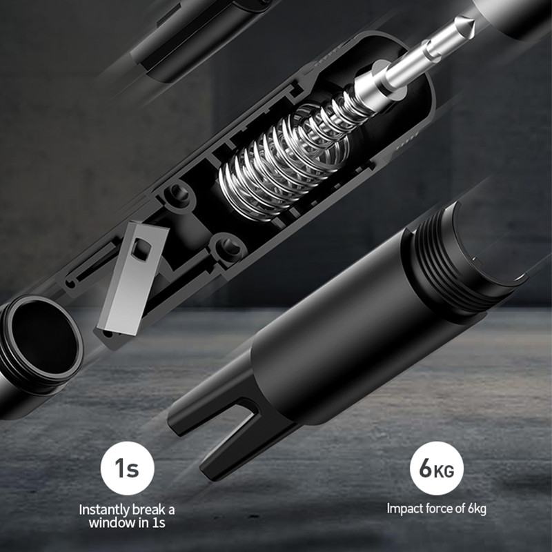 Stiklo plaktukas Automobilio saugos plaktukas Mini universalus avarinis lango stiklo daužiklis sėdynės pjovimo įrankiai Baseus automobilio avarinis įrankis