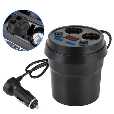 Čašica Adapter za utičnicu Punjači za mobilne telefone Razdjelnik za upaljač DC 5V 3.1A s LED zaslonom napona Punjač za automobil