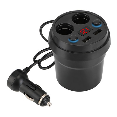 Cupă Adaptor priză Încărcătoare pentru telefon mobil Distribuitor pentru brichetă DC 5V 3.1A cu afișaj cu LED-uri Încărcător pentru mașină