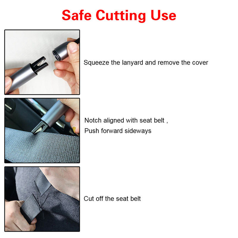 Spărgător portabil de geamuri din sticlă Cutter de tăiere a centurii de siguranță pentru salvare a vieții Instrument de urgență pentru mașină Ciocan de siguranță pentru mașină Tip de arc