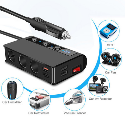 12V-24V 180W gyorstöltés Qc3.0 autós töltő aljzat 4 portos USB szivargyújtó adagoló autós elektromos készülékek