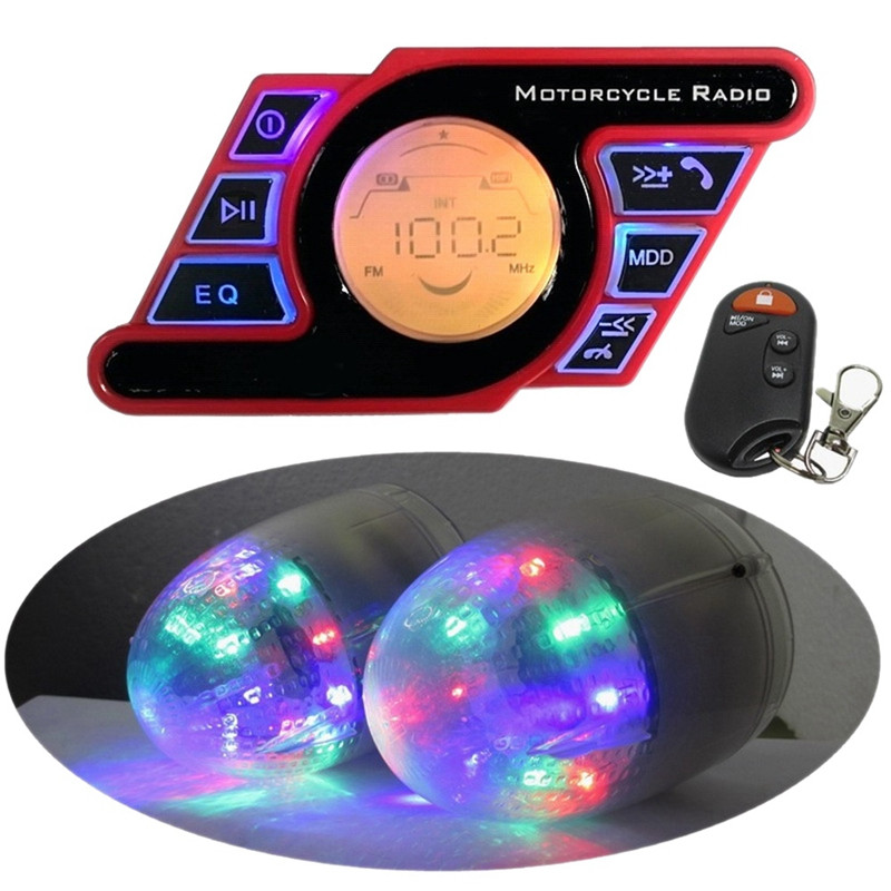Lampă cu LED-uri multicolore Motocicletă Sunet Bluetooth Sistem audio Difuzoare stereo Mâini libere Radio MP3 Music Player