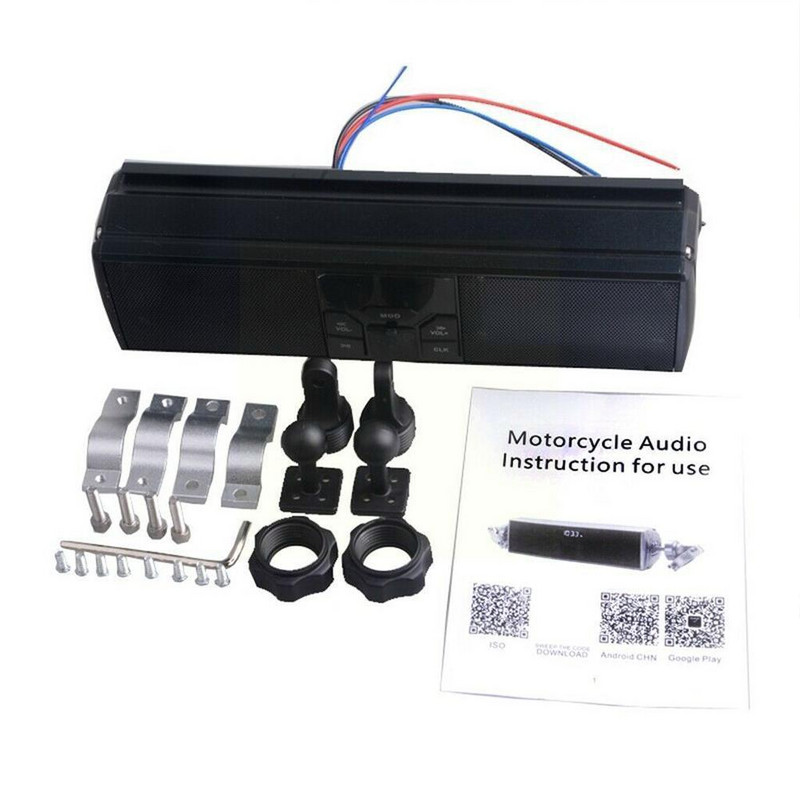 Led kijelző Motorkerékpár Bluetooth Audio Hangrendszer Rádió Moto Stereo Control App Tartozékok Mp3/tf/usb lopásgátló hangszóró S4e1