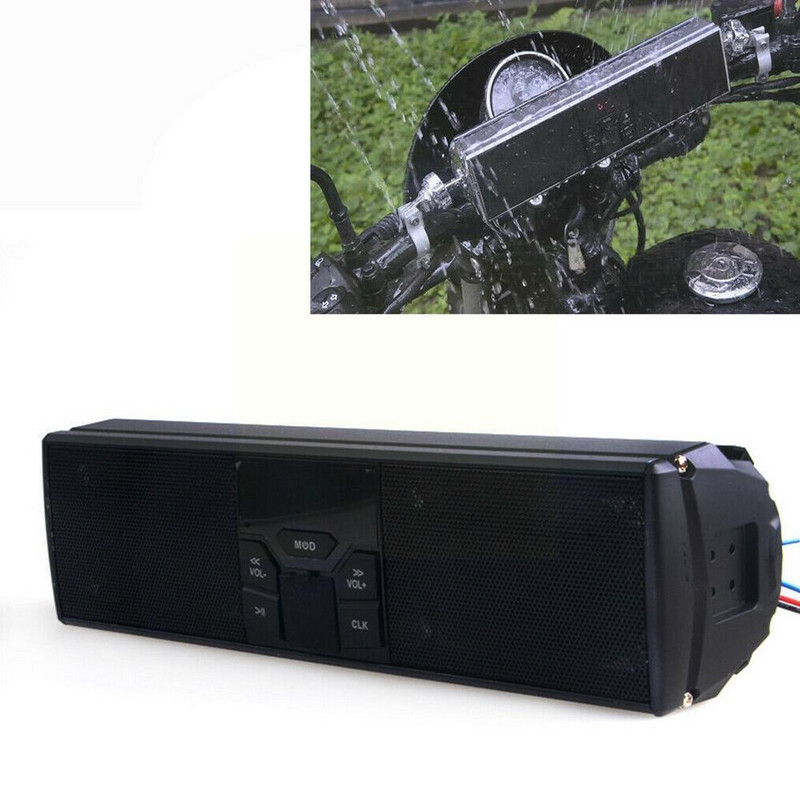 Led kijelző Motorkerékpár Bluetooth Audio Hangrendszer Rádió Moto Stereo Control App Tartozékok Mp3/tf/usb lopásgátló hangszóró S4e1