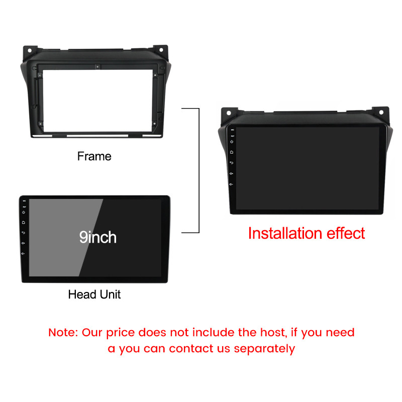 MEKEDE 2Din automobilio DVD rėmo garso tvirtinimo adapteris Dash Trim Facial Panel 9 colių, skirtas Suzuki Alto 2009-2016 auto radijo grotuvui
