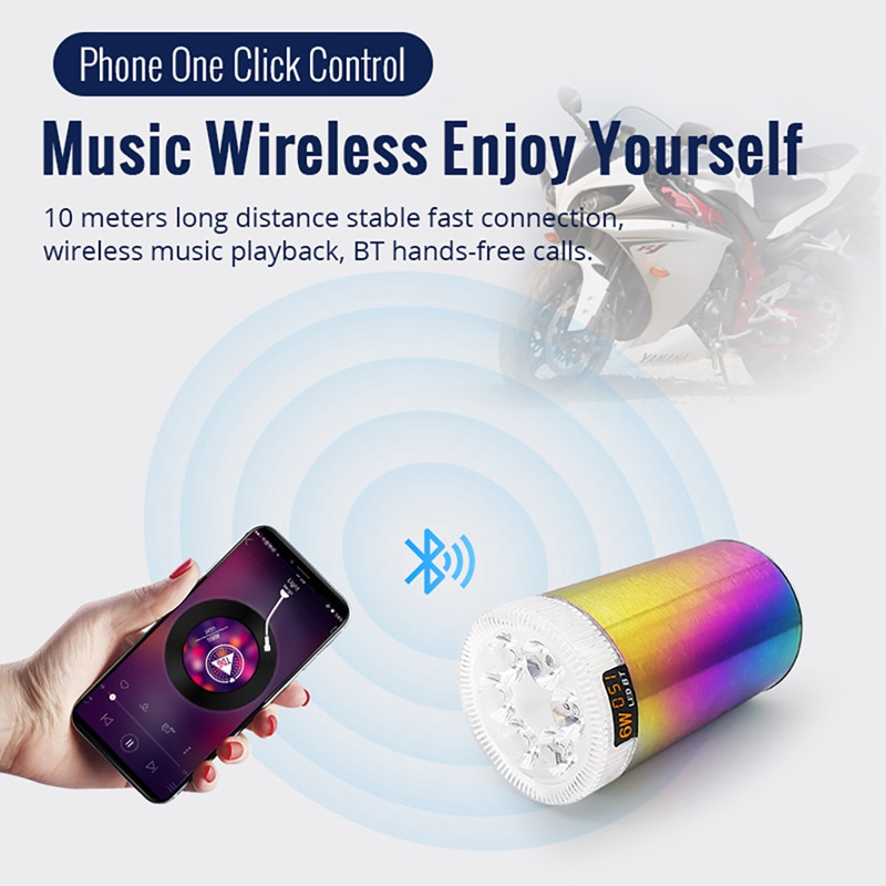 Motorkerékpár elektromos autó audio hangrendszer Bluetooth sztereó hangszórók zenelejátszó távirányító LED spotlámpával