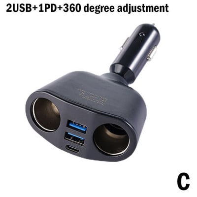 Brichetă într-o mașină Priză universală 12v-24v Splitter dublu Adaptor de alimentare USB Display 3.1a Încărcător 120w cu Volt auto N5w5