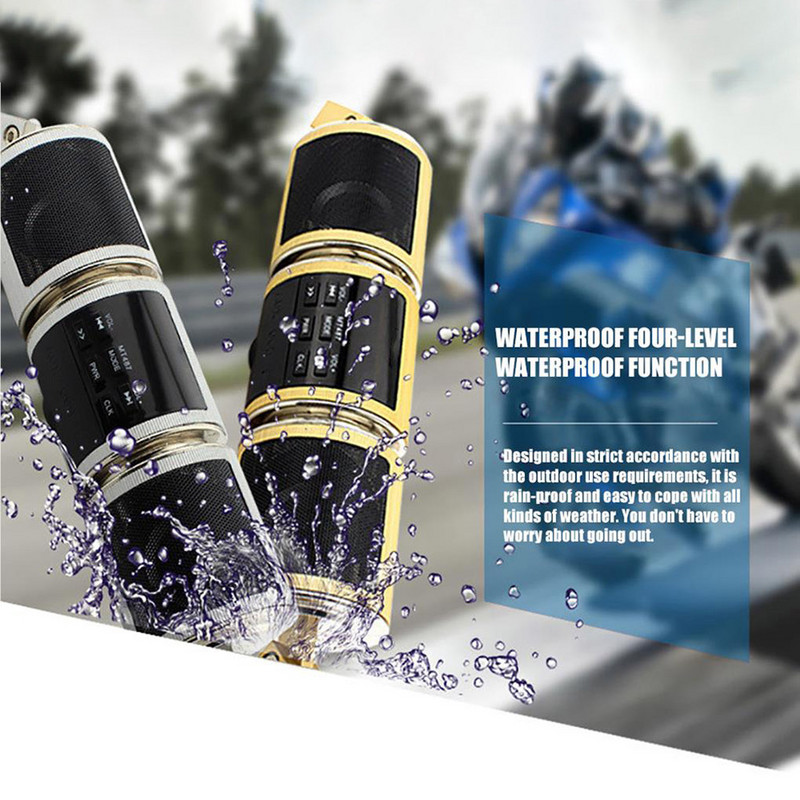 Difuzor audio pentru motociclete Compatibil cu Bluetooth Suport pentru ghidon IPX4 Impermeabil 12 V DC Difuzor stereo pentru motociclete pentru scuter ATV