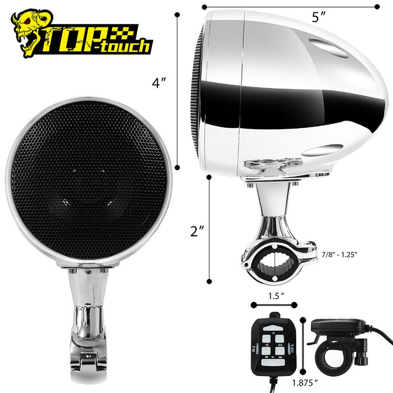 2db Motorkerékpár Bluetooth Audio lejátszó Vízálló motocross hangszóró USB AUX erősítő sztereó 300W FM rádióval
