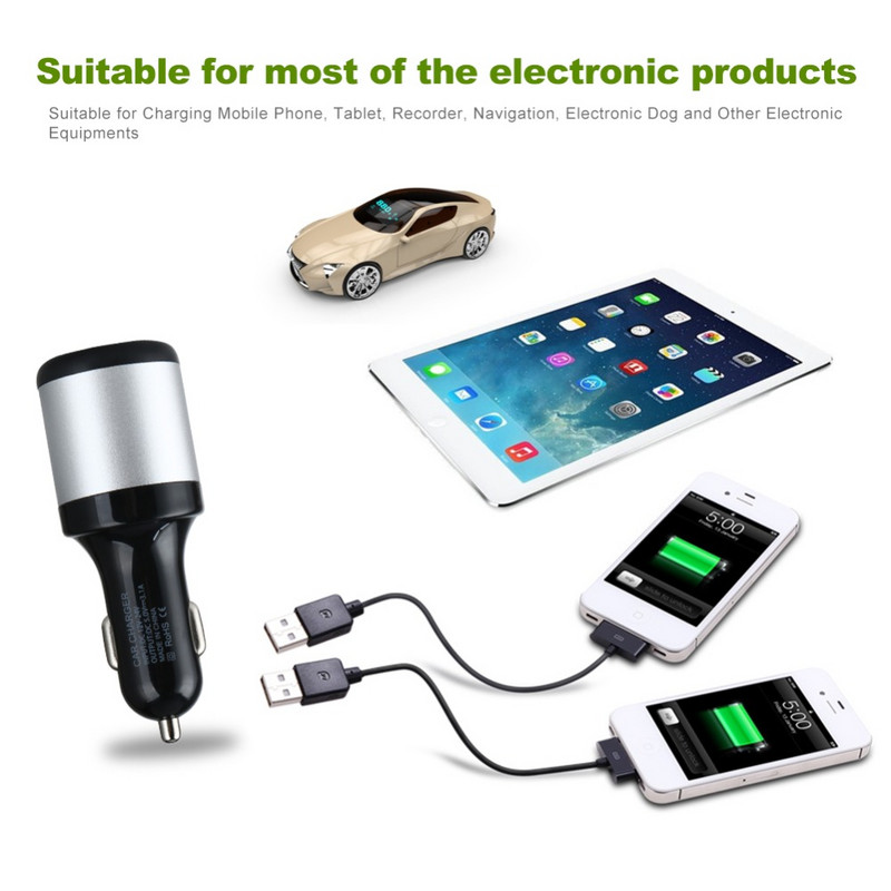 3.1A dupla USB szivargyújtó autós töltő szivargyújtó aljzat öngyújtó gyorstöltő tápellátás automatikus USB adapter minden okostelefonhoz