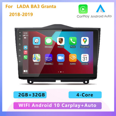 Android 10.0 4+64G/2+32G Carplay Audio Radio Auto Player Multimedia Navigare GPS 2DIN NO DVD pentru LADA Granta Cross 2018 2019