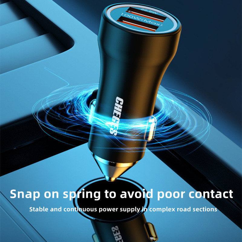 TG 100W Încărcător pentru telefon auto PD 20W Port dublu tip C Adaptor pentru brichetă auto USB Încărcător auto pentru încărcare rapidă pentru iPhone HUAWEI