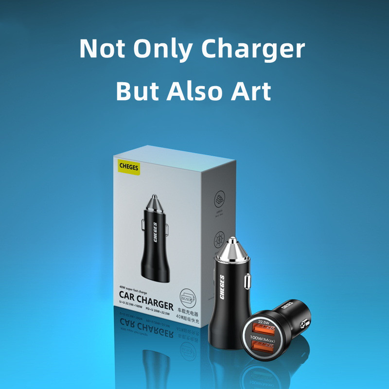 TG 100W Încărcător pentru telefon auto PD 20W Port dublu tip C Adaptor pentru brichetă auto USB Încărcător auto pentru încărcare rapidă pentru iPhone HUAWEI