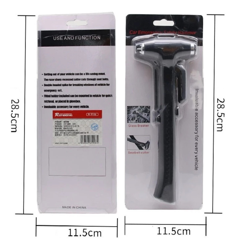 Mini ciocan multifuncțional din oțel carbon pentru siguranța mașinii, ciocan de salvare a vieții, ciocan de urgență, tăietor centură de siguranță, sparg de sticlă pentru fereastră