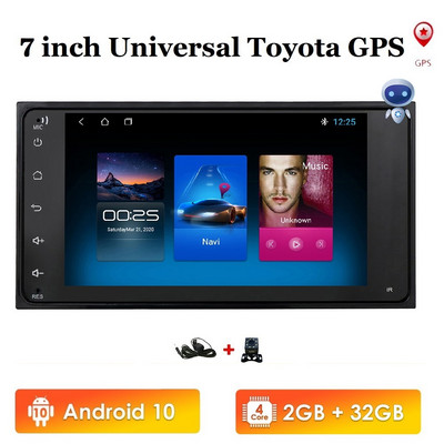 Autoradio Android Auto Radio Navigație Gps Universal 7 inch Stereo Wifi 2Din pentru Crown Allion Auris Hiace Celica Highlander Yaris